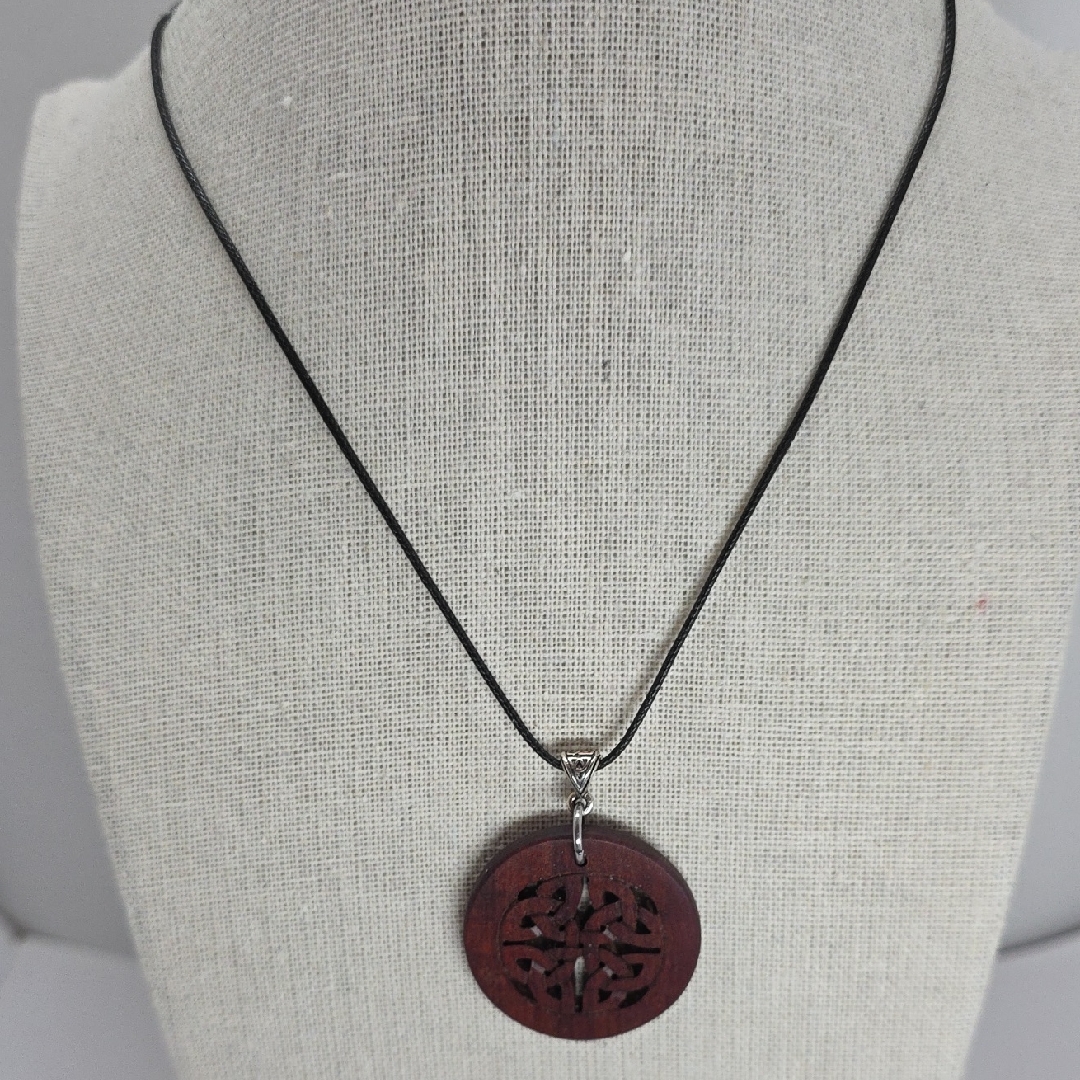 Celtic Wooden Pendant Necklace